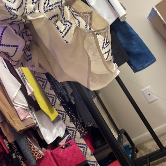 🛍️EUC LOFT embroidered Mini Dress w/ tie belt Sz.4 293 - Picture 5 of 6